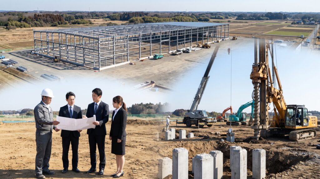 災害リスクの低い印西市周辺での拠点整備｜企業の事業継続（BCP）を支える堅牢な施工